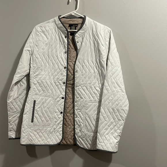 RENUAR white/cream button down puffer jacket - Picture 2 of 9